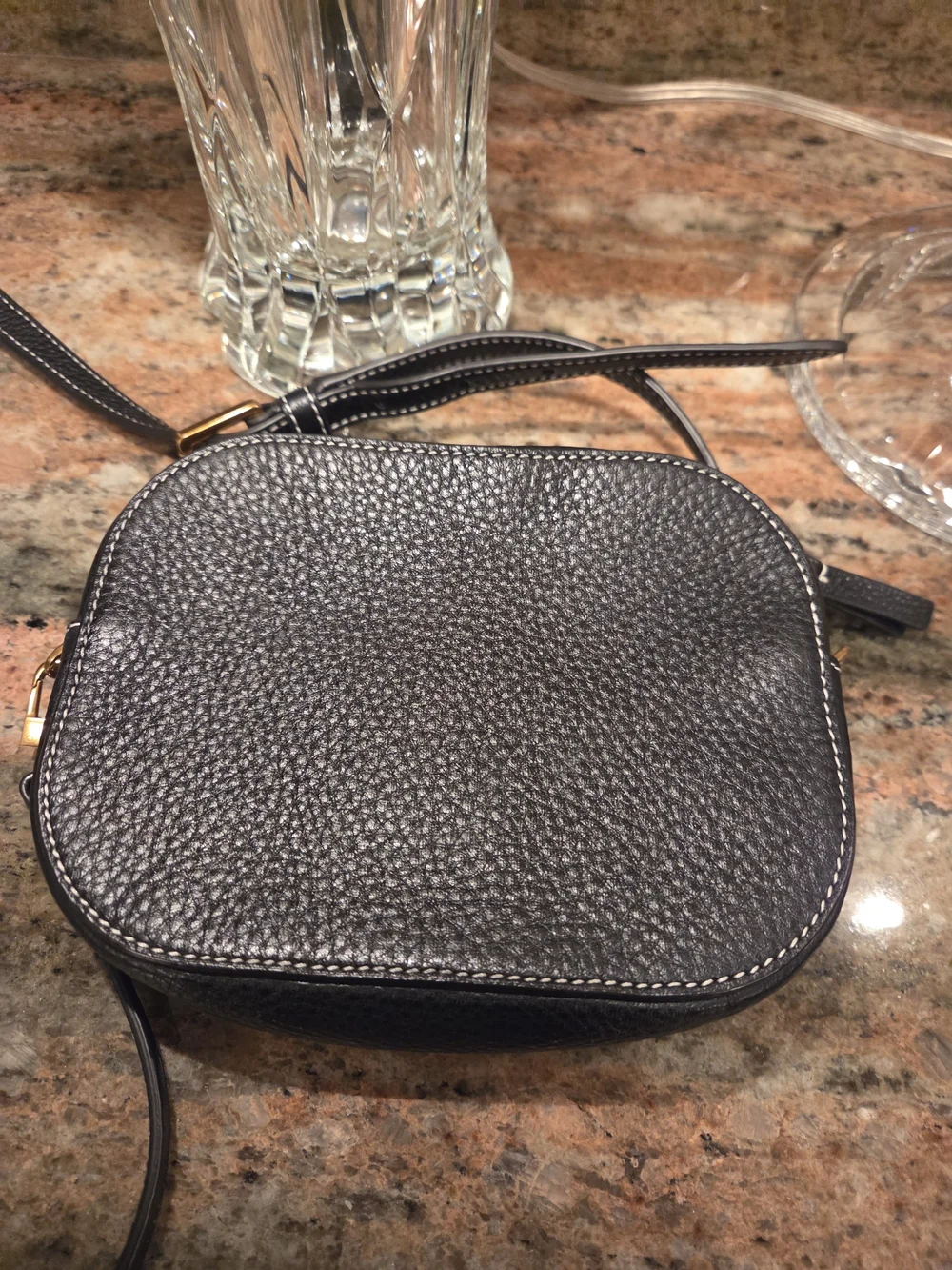Tory Burch Black Leather Crossbody Bag and Zip Coin Wallet Set